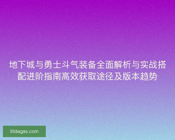 地下城与勇士斗气装备全面解析与实战搭配进阶指南高效获取途径及版本趋势