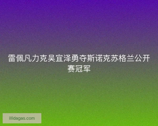 雷佩凡力克吴宜泽勇夺斯诺克苏格兰公开赛冠军