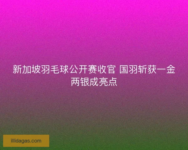 新加坡羽毛球公开赛收官 国羽斩获一金两银成亮点